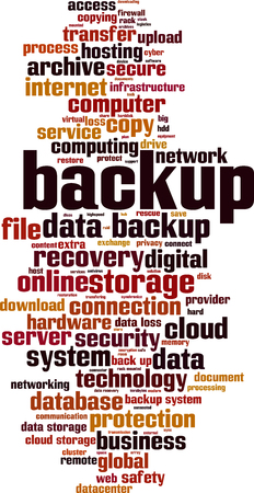 backup word cloud concept. Vector illustrationのイラスト素材