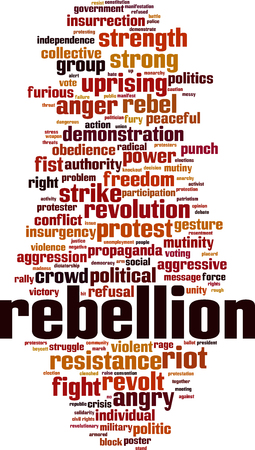Rebellion word cloud concept. Vector illustrationのイラスト素材