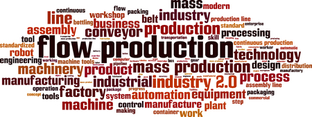 Flow production word cloud concept. Vector illustrationのイラスト素材