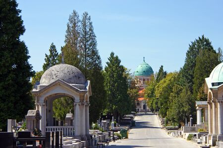 ZAGREB, CROATIA - AUGUST 21, 2012: The Mirogoj cemetery is a cemetery park, one of the most notable sites of Zagreb, Croatiaのeditorial素材
