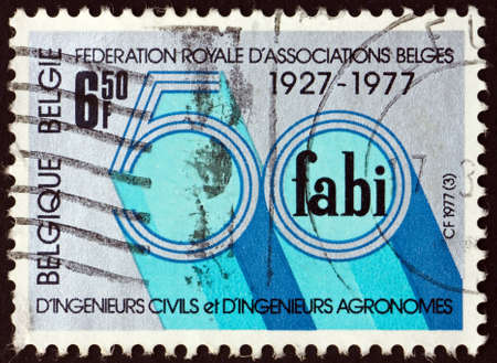 BELGIUM - CIRCA 1977: a stamp printed in Belgium dedicated to Royal Belgian Association of Civil and...
