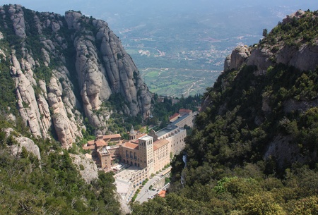 Santa Maria de Montserrat is a Benedictine abbey located on the mountain of Montserrat, in Monistrol de Montserrat, in Catalonia, Spain.のeditorial素材