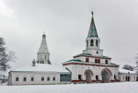 Front Gates in Kolomenskoye in Moscowの写真素材