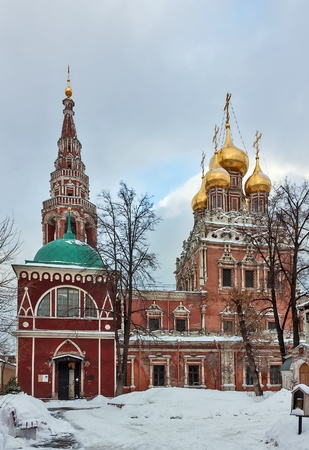 The Resurrection Church in Kadashi Sloboda is a major Naryshkin Baroque church in Moscow, formerly the tallest building in Zamoskvorechye, which may still be seen from Red Square.の写真素材