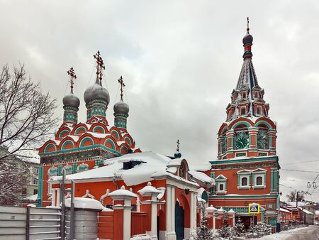 Church of St. Grigory Neokesariisky is a monument of architecture of a 17-th century, is located in area Yakimanka in Moscowの写真素材