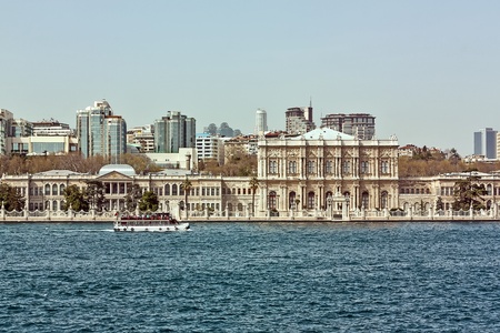 Dolmabahce Palace located on the European coastline of the Bosphorus strait, served as the main administrative center of the Ottoman Empire from 1856 to 1922のeditorial素材