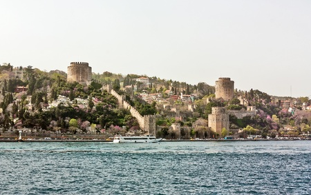 RumelihisarÄ± is a fortress located on a hill at the European side of the Bosphorus.の写真素材