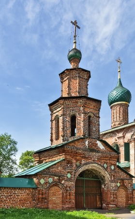 sacred gate in temple ensemble in Korovniki in Yaroslavl, Russiaの写真素材