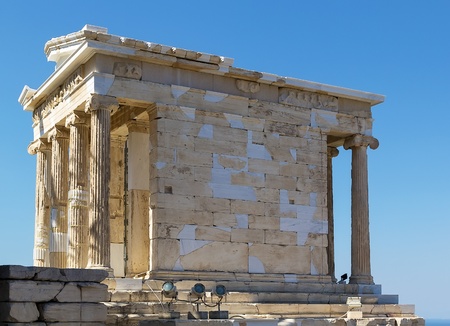 The Temple of Athena Nike is a temple on the Acropolis of Athens. Built between 427 and 424 BC, the temple is the earliest fully Ionic temple on the Acropolisの写真素材