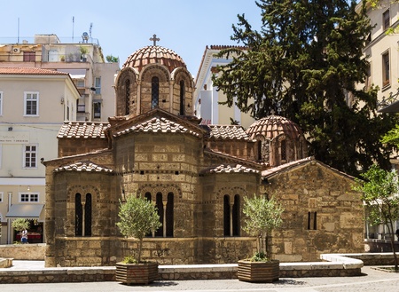 The Church of Panaghia Kapnikarea is a Greek Orthodox church and one of the oldest churches in Athens.の写真素材