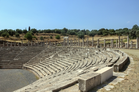 Stadium in Ancient Messene in Peloponnese, Greeceの写真素材