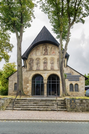 Around 1150 a porch was added in front of the north portal of the church, which remains the only part of the church preserved to this day, Goslar, Germanyの写真素材