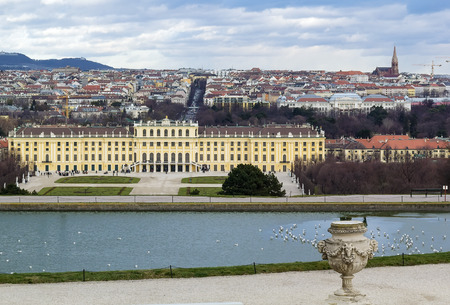 Schonbrunn Palace is a former imperial Rococo summer residence in modern Vienna, Austria.のeditorial素材