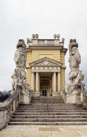 Gloriette in  Schonbrunn Palace Garden in Vienna, Austria is built in 1775 as a temple of renownのeditorial素材