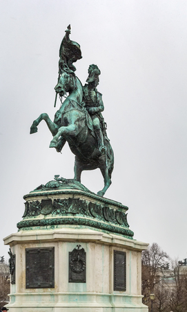 The statue of Archduke Charles of Austria was inaugurated in 1860 on  Heroes' Square, Viennaのeditorial素材