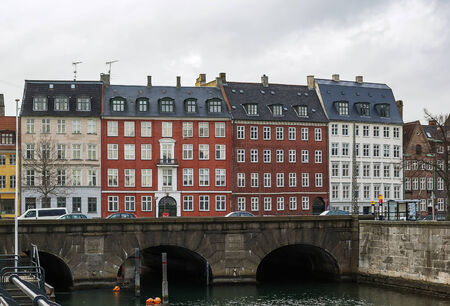Embankment in Copenhagen city center and bridge, Denmarkのeditorial素材
