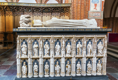 The sarcophagus of Margrethe I in Roskilde Cathedral, Denmarkのeditorial素材