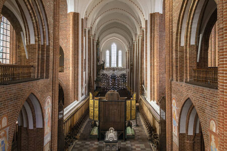 The central nave of Roskilde Cathedral, Denmarkのeditorial素材