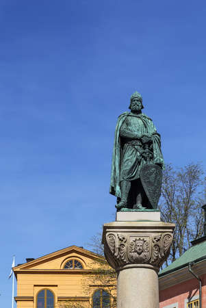 statue of Birger Jarl in Riddarholmen in Stockholm, Stockholmの写真素材