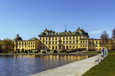 The Drottningholm Palace is the private residence of the Swedish royal family in Stockholm, Swedenのeditorial素材