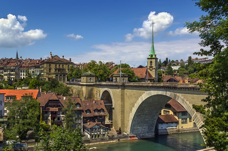 view of Bern old town and  bridge over the Aare river, Switzerlandのeditorial素材