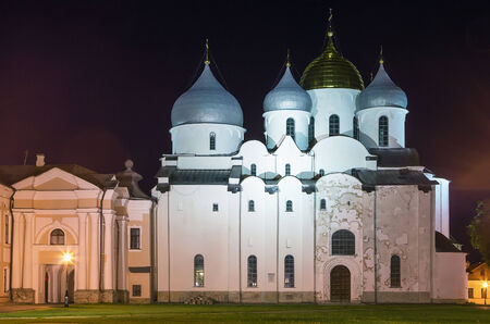 Cathedral of St. Sophia The Wisdom Of God is one of Russia's oldest stone buildings was build in 1050 in Veliky Novgorod, Russiaの写真素材