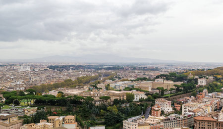 View of Rome from the Dome of St. Peter's Basilicaの写真素材