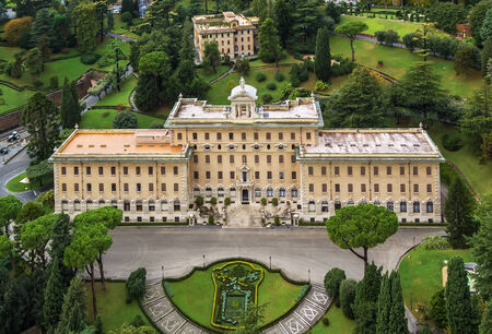 view of Palace of the Governorate of Vatican City State from the Dome of St. Peter's Basilicaのeditorial素材