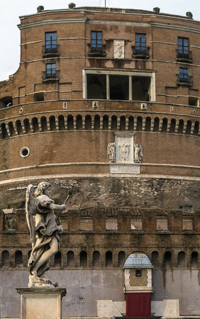 The Mausoleum of Hadrian, usually known as Castel Sant'Angelo (English: Castle of the Holy Angel), is a towering cylindrical building in Parco Adriano, Rome, Italy.のeditorial素材