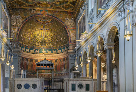 The Basilica of Saint Clement is a Roman Catholic minor basilica dedicated to Pope Clement I located in Rome, Italy. Interior of the churchのeditorial素材
