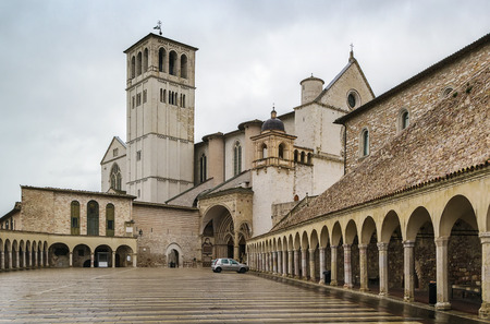The Papal Basilica of St. Francis of Assisi is the mother church of the Roman Catholic Franciscan Order in Assisi, Italy.の写真素材