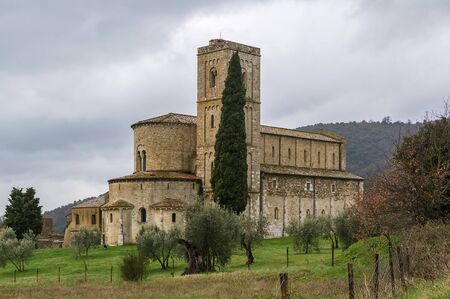 The Abbey of Sant Antimo is a former Benedictine monastery in the comune of Montalcino, Tuscany.の写真素材