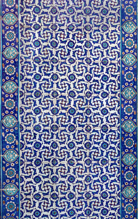 the Turkish ceramic tiles from Rustem Pasha Mosque, Istanbulの写真素材
