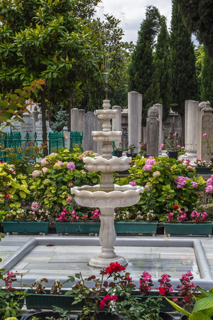 fountain in the cemetery near Suleymaniye Mosque, Istanbulのeditorial素材