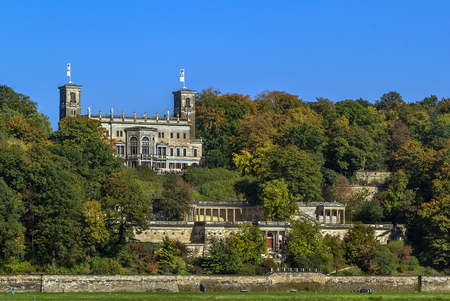 Albrechtsberg Palace  is a Neoclassical stately home above the Elbe river in the Loschwitz district of Dresden, Saxony, Germanyのeditorial素材