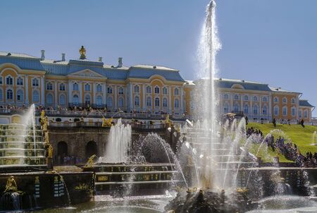 Grand Peterhof Palace and the Grand Cascade with Samson fountain, Russia
