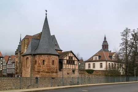 view of Budingen with Schlaghaus, Germany