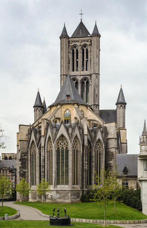 St. Nicholas Church is one of the oldest and most prominent landmarks in Ghent, Belgium.の写真素材