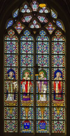 stained-glass window in St. John's Cathedral, s-Hertogenbosch, Netherlandsのeditorial素材