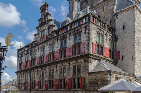 The City Hall in Delft is a Renaissance style building on the Markt,  Netherlandsの写真素材