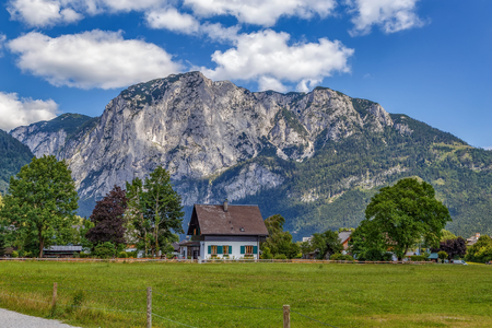 View of Alps mountain near Altaussee, Styria, Austriaのeditorial素材