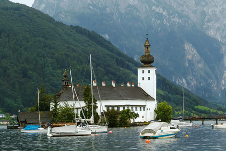 Schloss Ort is an Austrian castle situated in the Traunsee lake, in Gmunden, Austriaのeditorial素材