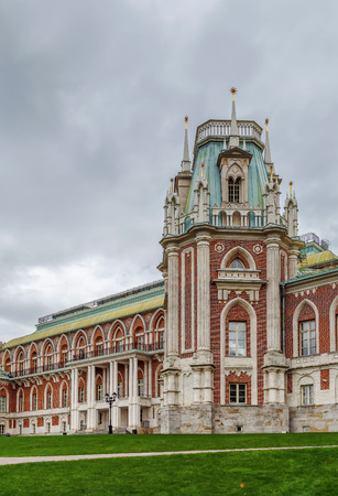 The grand palace in Tsaritsyno park, Moscow, Russiaのeditorial素材