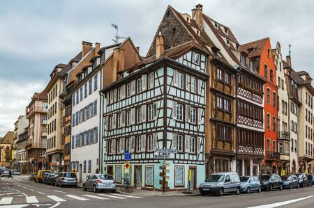 Street in Strasbourg city center, Alsace, Franceの写真素材