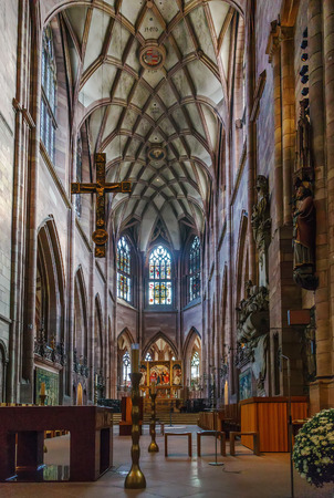 Freiburg Minster is the cathedral of Freiburg im Breisgau, Germany. Interiorのeditorial素材
