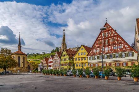 View of Marktplatz square, Esslingen am Neckar, Germanyの写真素材