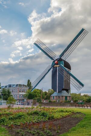 Windmill De Put in Leiden city center, Netherlandsの写真素材