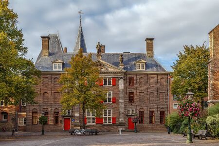 Historical building in Leiden city center, Netherlandsの写真素材
