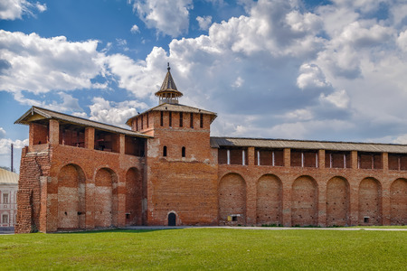 View of Kolomna Kremlin wall and tower, Russia