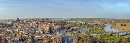 panoramic view of Toledo city from Alcazar hill, Spainのeditorial素材